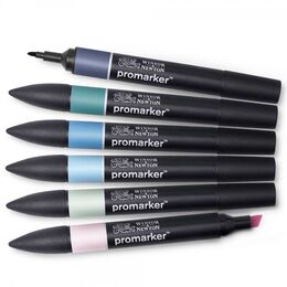 Winsor & Newton ProMarker Kalem Seti 6 Renk GÖKYÜZÜ TONLARI 1 - 3