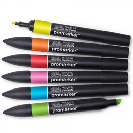 Winsor & Newton ProMarker Kalem Seti 6 Renk GÜÇLÜ TONLAR