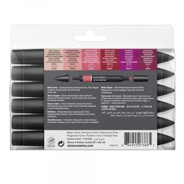 Winsor & Newton ProMarker Kalem Seti 6 Renk KIRMIZI TONLAR - 2