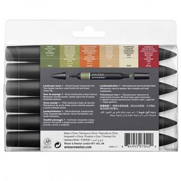 Winsor & Newton ProMarker Kalem Seti 6 Renk MANZARA TONLARI 1 - 2