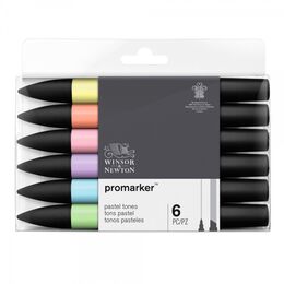 Winsor & Newton ProMarker Kalem Seti 6 Renk PASTEL TONLAR - 1
