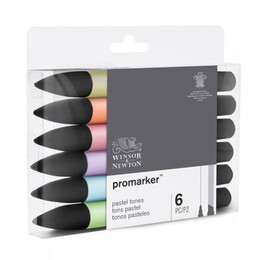 Winsor & Newton ProMarker Kalem Seti 6 Renk PASTEL TONLAR - Thumbnail