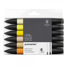 Winsor & Newton ProMarker Kalem Seti 6 Renk SARI TONLARI - Thumbnail