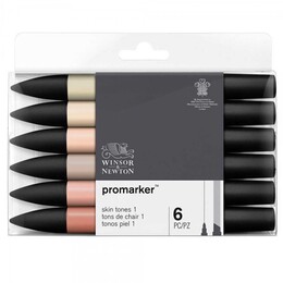 Winsor & Newton ProMarker Kalem Seti 6 Renk TEN RENKLERİ 1 - Thumbnail