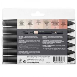 Winsor & Newton ProMarker Kalem Seti 6 Renk TEN RENKLERİ 1 - 2
