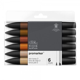 Winsor & Newton ProMarker Kalem Seti 6 Renk TEN RENKLERİ 2 - Thumbnail