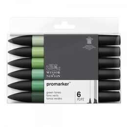 Winsor & Newton ProMarker Kalem Seti 6 Renk YEŞİL TONLARI