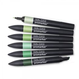 Winsor & Newton ProMarker Kalem Seti 6 Renk YEŞİL TONLARI - 3