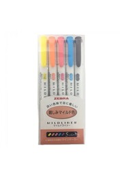 Zebra Mildliner Çift Uçlu İşaretleme Kalemi Seti 5'li Soft Renkler - Thumbnail
