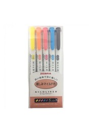 Zebra Mildliner Çift Uçlu İşaretleme Kalemi Seti 5'li Soft Renkler - 1