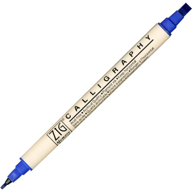 Zig Calligraphy Çift Uçlu Kaligrafi Kalemi 2 Mm. + 5 Mm. 030 Pure Blue
