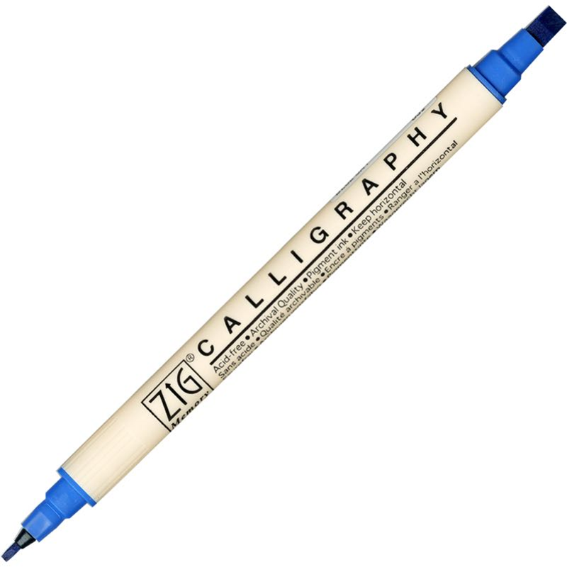 Zig Calligraphy Çift Uçlu Kaligrafi Kalemi 2 Mm. + 5 Mm. 032 Blue Jay