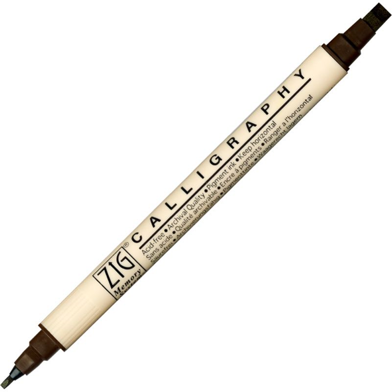 Zig Calligraphy Çift Uçlu Kaligrafi Kalemi 2 Mm. + 5 Mm. 062 Chocolate