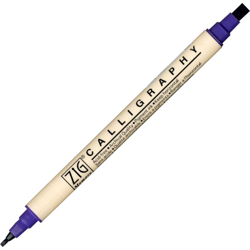 Zig Calligraphy Çift Uçlu Kaligrafi Kalemi 2 Mm. + 5 Mm. 080 Pure Violet