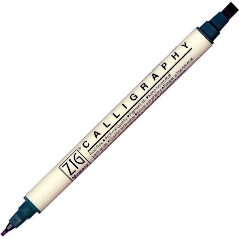 Zig Calligraphy Çift Uçlu Kaligrafi Kalemi 2 Mm. + 5 Mm. 401 Hunter Green