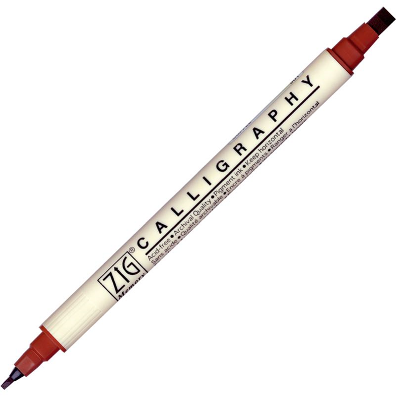 Zig Calligraphy Çift Uçlu Kaligrafi Kalemi 2 Mm. + 5 Mm. 601 Coffee