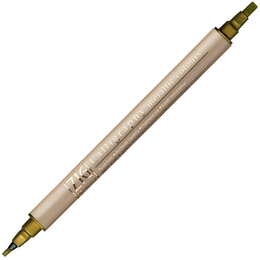 Zig Çift Uçlu Yaldızlı Kaligrafi Kalemi 2 mm. + 3.5 mm. 101 Metallic Gold