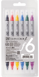 Zig Clean Color f Çift Uçlu Kalem Seti 6 Renk
