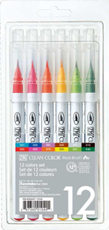 Zig Clean Color Real Brush Fırça Uçlu Marker Kalem Seti 12 Renk