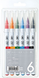 Zig Clean Color Real Brush Fırça Uçlu Marker Kalem Seti 6 Renk
