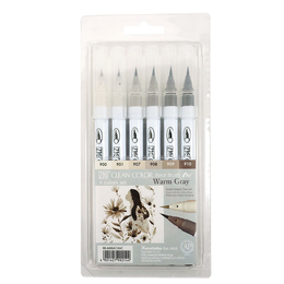 Zig Clean Color Real Brush Fırça Uçlu Marker Kalem Seti 6 Renk WARM GRAY COLORS