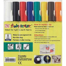 Zig Fabricolor Örtücü Kumaş Tekstil Boyama Kalemi Seti 8 Renk