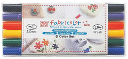 Zig Fabricolor Twin Çift Uçlu Kumaş Tekstil Boyama Kalemi Seti 6 Renk