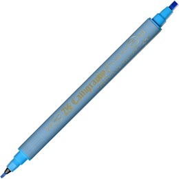 Zig Kaligrafi Kalemi Çift Uçlu 2 mm. + 3.5 mm. Açık Mavi