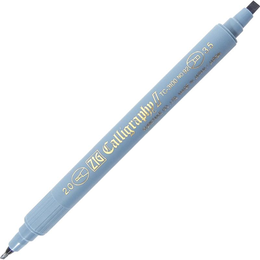 Zig Kaligrafi Kalemi Çift Uçlu 2 mm. + 3.5 mm. Gri Mavi
