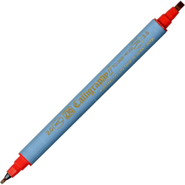 Zig Kaligrafi Kalemi Çift Uçlu 2 mm. + 3.5 mm. Kırmızı