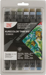 Zig Kurecolor Twin S Marker Kalem Seti 12 Renk GRAY COLORS