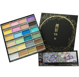 Zig Kuretake Gansai Tambi Metallic Colors Yaldız Tablet Sulu Boya Seti 24 Renk Set II - 2