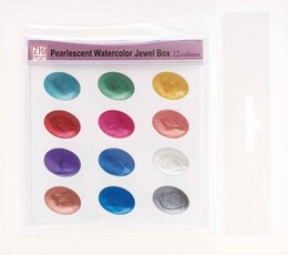 Zig Pearlescent Watercolor Jewel Box Sedefli Tablet Sulu Boya Seti 12 Renk - 1