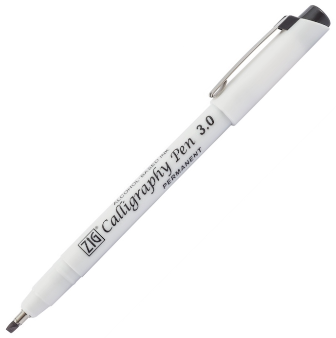 Zig Permanent Mürekkepli Kaligrafi Kalemi 3.0 Mm. Siyah